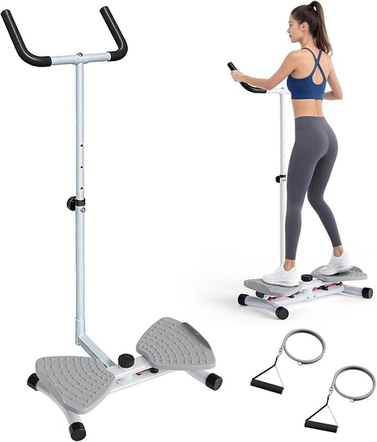 Waist Twisting Machine & Ab Twister Machine - 300 lbs Noiseless Waist Twister Board for Core Exercise, Home Gym Fitness Equipment with Resistance Bands (Women/Men)