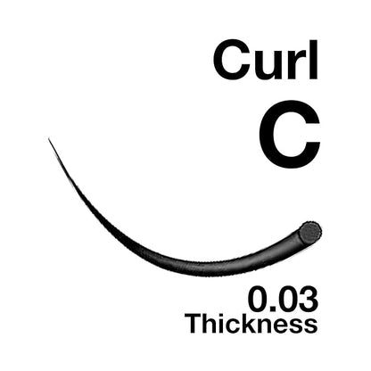 0.03mm Thickness C Curl Eyelash Extension 13MM Fine Soft Light-Weight Volume Individual Lash For Easy Fan Eyelash Extensions (13MM)