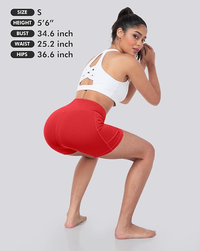 LZYVOO Biker Spandex Shorts Women, High Waisted Tummy Control Workout Yoga Shorts with Pockets