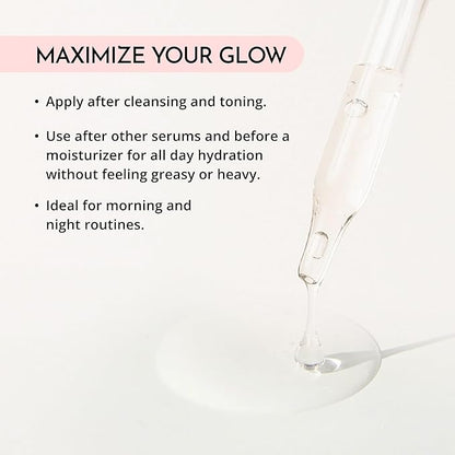 MAELOVE Hydrator Hyaluronic Acid B5 Serum with Resveratrol for Instantly Dewy Glow, Fills Fine Lines, Lightweight and Non Greasy, 1.0 fl oz