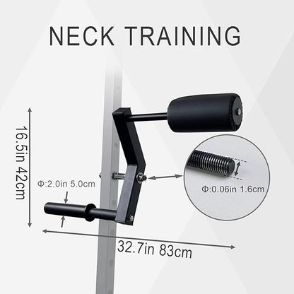 Upgraded Rack Mount Neck Traniner, Neck Machine Strengthener for Muscles Training, Neck Workout Equipment Power Rack Attachment for Home Gym Fitness