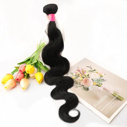 12A Brazilian Virgin Human Hair 1 Bundle 20 Inch Body Wave Bundles Human Hair 100% Unprocessed Quick Weave Hair Extensions Natural Black