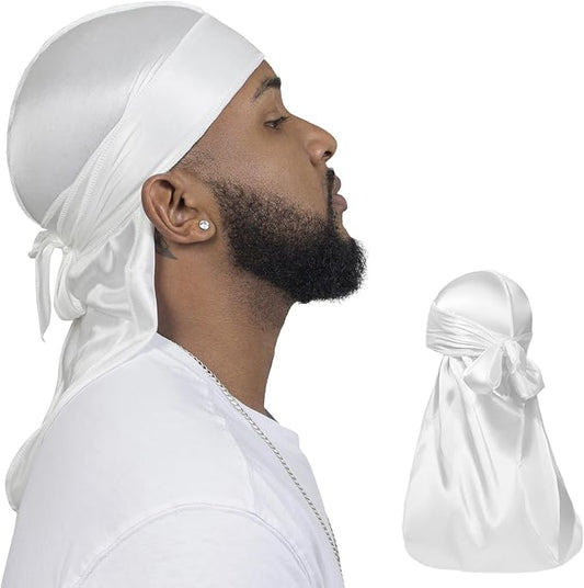 ForceWave 2 Pieces Silky Durag Pack for Men Women Waves, Premium Satin Deluxe Du-rag