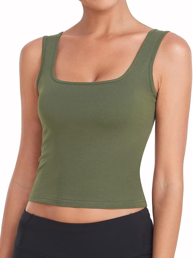 Porvike Sports Crop Tank Tops for Women Cropped Workout Tops Racerback Running Yoga Tanks Cotton Sleeveless Gym Shirts 3 Pack