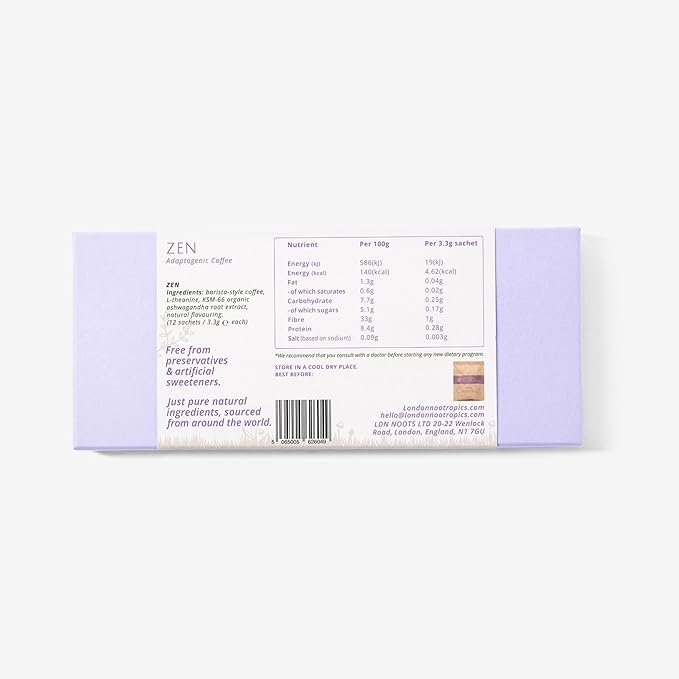 London Nootropics - Zen - Adaptogenic Mushroom Coffee with Ashwagandha & L-theanine - 12 Sachets