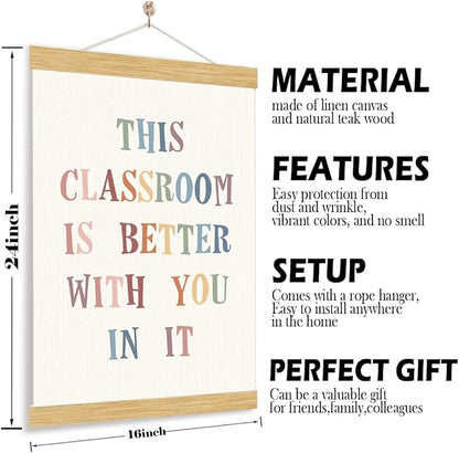 YGSDZY This Classroom Is Better With You In It, Boho Classroom Decor, Wood Poster Hanger, School Psychology, Mental Health Posters, Homeschool Poster, Homeschool Decor
