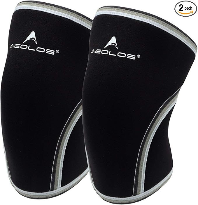AEOLOS Knee Sleeves (1 Pair)，7mm Compression Knee Braces for Heavy-Lifting,Squats,Gym and Other Sports (XX-Large, Black)