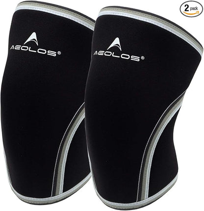 AEOLOS Knee Sleeves (1 Pair)，7mm Compression Knee Braces for Heavy-Lifting,Squats,Gym and Other Sports (XX-Large, Black)