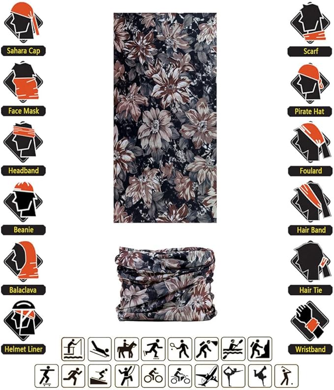 Headband Neck Gaiter Head Wrap Headwear Face Mask Magic Scarf Bandana for Men and Women
