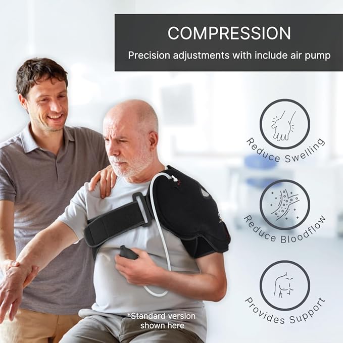 NatraCure Hot or Cold Therapy Shoulder Ice Pack Wrap, Brace for Pain Relief - (Heating Pad for Rotator Cuff Injuries, Surgery, Gym, Baseball, Pitching) - 6032