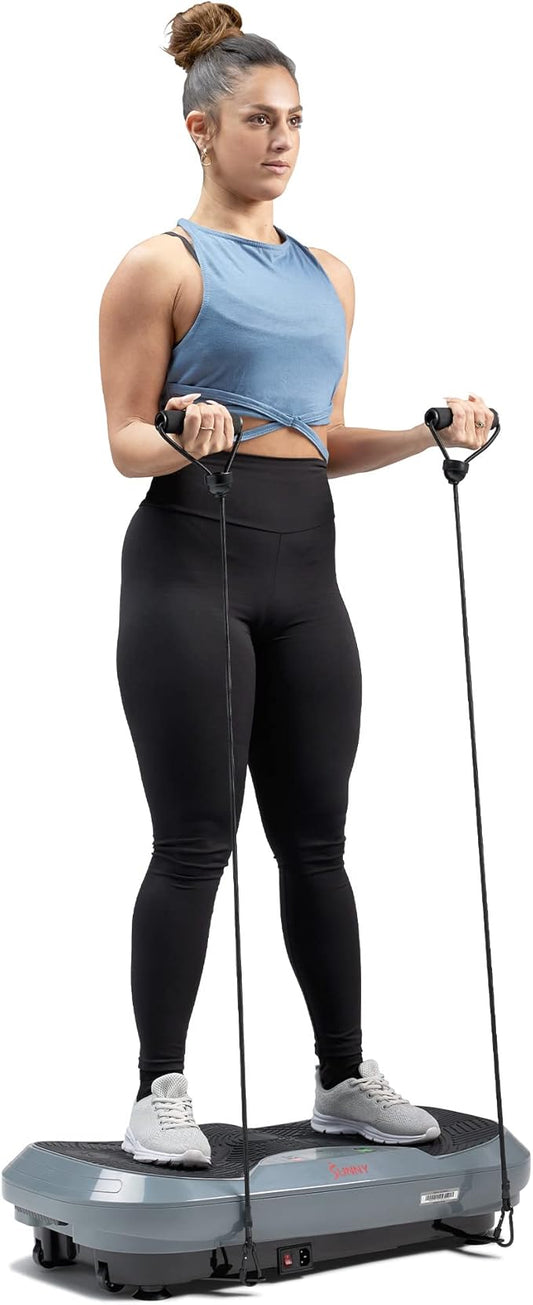 Sunny Health & Fitness Fitboard Vibration Platform Exercise Machine with Multiple Speed Settings and Vibration Modes for Multipurpose Workouts