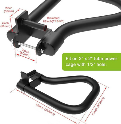 SELEWARE Solid Dip Bar Attachment for 2" x 2" or 3" x 3" with 1", 1/2" or 5/8" Hole Power Cage Squat Rack, Set of 2 Dip Bar Muti-Grip Handles for Strength Training, Double Welding Design