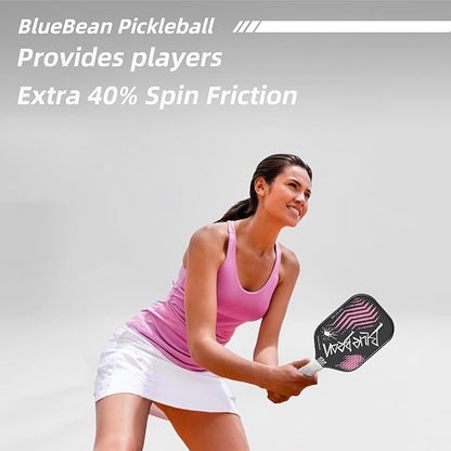 Pickleball Paddles,USAPA,Carbon Fiber Pickleball Paddle with 16MM Polymer Honeycomb Core Provides Lighter Weight&Higher Grit&Spin,Engineered for Professional Players,BlueBean