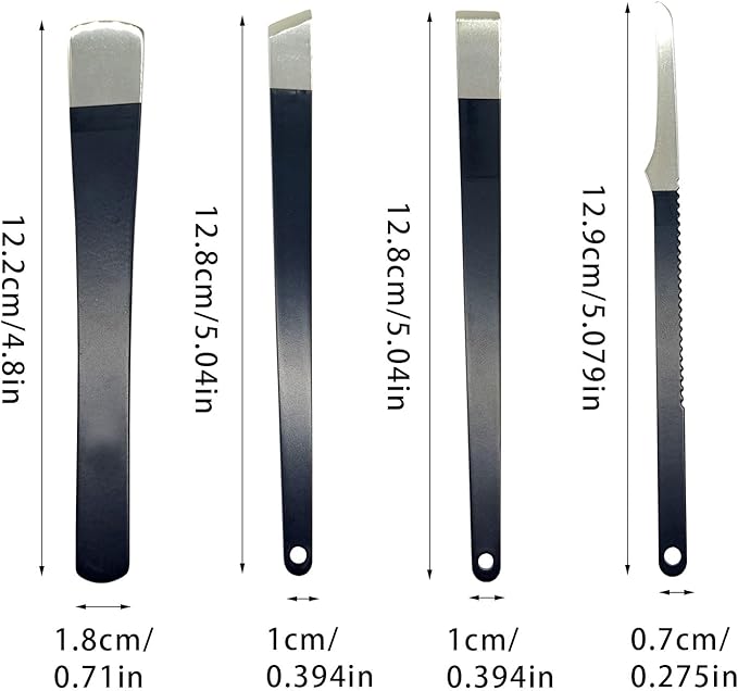 4 Pcs Pedicure Knife Set, Stainless Steel Foot File Rasp Dead Skin Corn Foot Callus Remover Kit Ingrown Toenail Knife Tools Foot Scraper Knife for Dead Skin (Black)