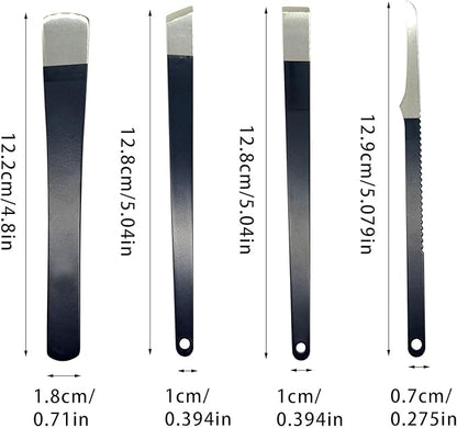 4 Pcs Pedicure Knife Set, Stainless Steel Foot File Rasp Dead Skin Corn Foot Callus Remover Kit Ingrown Toenail Knife Tools Foot Scraper Knife for Dead Skin (Black)