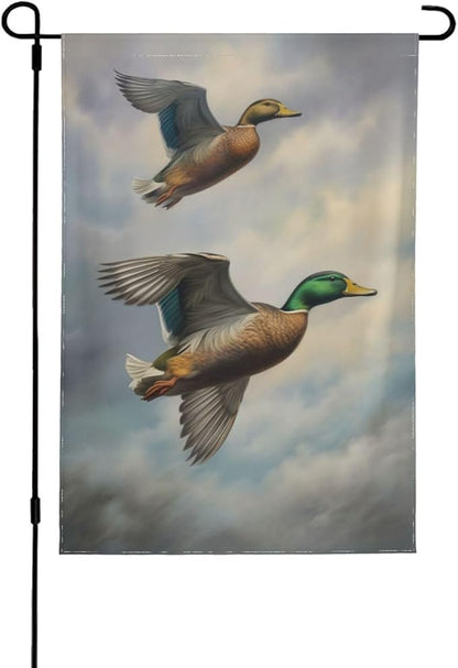 Duck Garden Flag 12x18 In Double Sided Yard Flags Lawn Sign Decor No Flagstand