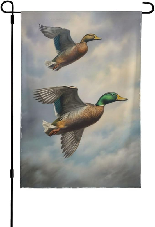 Duck Garden Flag 12x18 In Double Sided Yard Flags Lawn Sign Decor No Flagstand