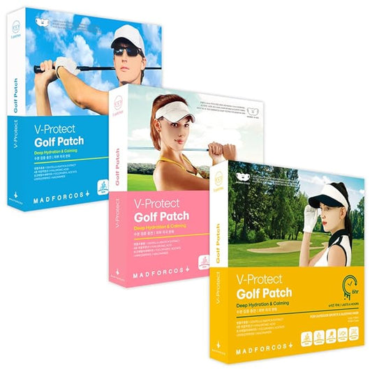 V-Protect Golf Patch – UV Protection, Hydration & Lifting Face Mask for Outdoor Sports | Korean Skincare Patch for Golf, Hiking, Tennis (Pink, 10 Count (Pack of 1))