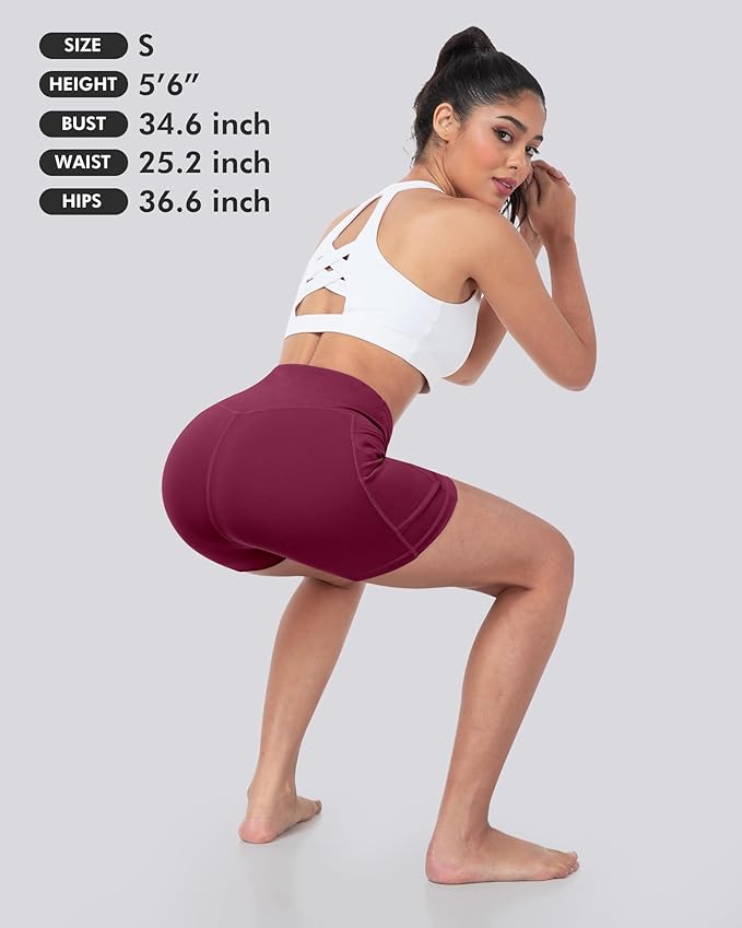 LZYVOO Biker Spandex Shorts Women, High Waisted Tummy Control Workout Yoga Shorts with Pockets
