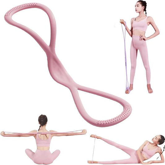 Resistance Bands, Figure 8 Resistance Band for Women Men, Resistance Bands for Arms, Back, Shoulder Stretch with Handles, for Working Out, Yoga, Pilates, Stretching