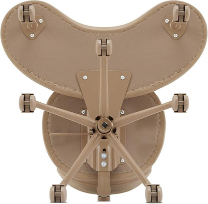 Meditation Chair Plus, Cross Legged Chair with Wheels, ADHD Chair, Criss Cross Desk Chair with Lumbar Support and Adjustable Stool, Flexible Design for Fidgety Sitters, Ivory