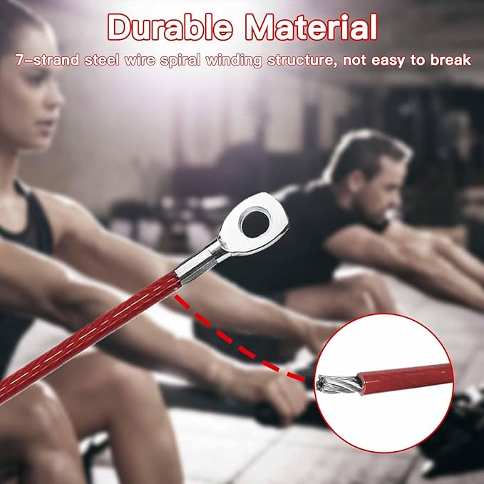 Replacement Cables for Home Gym, Fitness Pulley Cable, Weight Machine Replacement Cable -Thick 5mm(0.2inch) Heavy Duty Steel Wire Rope for Home Gym Cable