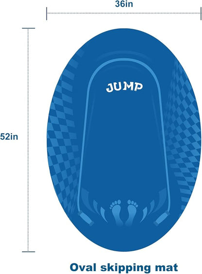 Jump Rope Mat Outdoor Indoor, Oval 52'' x 36'' Non-slip Fitness Exercise Mat, 5mm Shock Absorption Extra Thick Design, Suitable for Home Gym Floor, Concrete Jump Roping