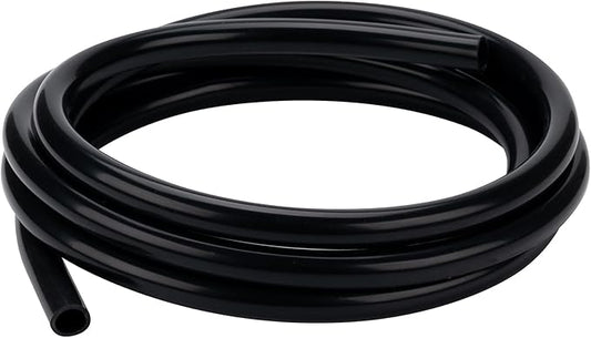 Silicone Tubing 1/4” ID × 3/8” OD - 16FT Black Flexible Food Grade Hose Soft Pure Silicon Tube for Home Brewing Wine Making Hydroponic Pond Pump, Temp Resistance