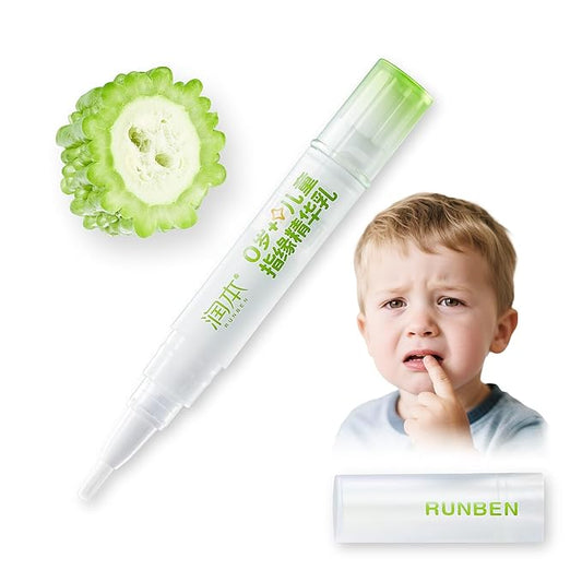 RUNBEN Nail Biting Treatment for Kids & Baby Bitter Taste Nail Care Pen to Stop Thumb Sucking & Biting Nails, Toddlers Safe & Natural Formula, 2-in-1 Repair & Deterrent (0.14 oz)