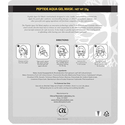 Clinical Resolution CRL Peptide Aqua Gel Mask 5 Pack, Instant Hydration, Soothing, Cooling, Healing, Post-Treatment, Post Microneedling, Reduce Redness and Stinging Feeling