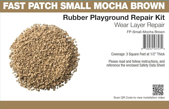 Fast Patch Poured-in-Place Surfacing Repair Kit Fix Rubber Playground (Mocha Brown, Small)