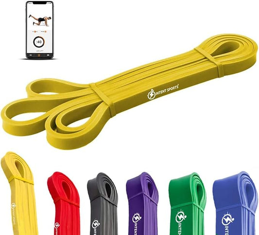 INTENT SPORTS Pull Up Assist Bands – Assistance and Resistance Bands for Pull-Up, Fitness, Body Stretching, Mobility Work, Weightlifting, Heavy Duty - Single/Set – Exercise Videos - eBook!