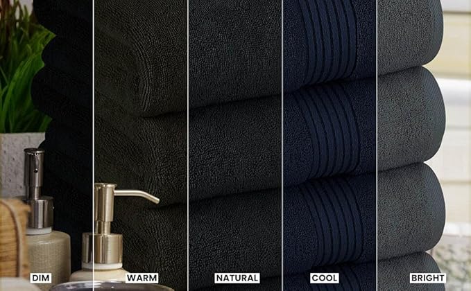 Utopia Towels 4 Pack Bath Towels Set, 27 by 54 Inches, 100% Ring Spun Cotton, Quick Dry, Highly Absorbent, Soft Feel Towels, Perfect for Daily Use, Black