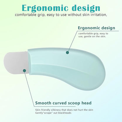 2PCS Blackhead Remover Tools, Mild and Safe Face Scraper Deep Cleaning Silicone Nose Blackhead Remover Skin Spatula Skin Care Tool for Men and Women