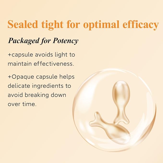 HKH Vitamin C Super Serum for Face - Anti Aging Vitamin E Facial Serum Capsules with Niacinamide, Vit C Oil for Women, Even Skin Tone, Reduce Wrinkles, Moisturise, Travel Friendly (38 Capsules)