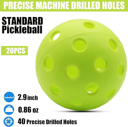 Magicorange Pickleball Balls, 20 Pack USAPA Approved Outdoor Pickleballs, High Elasticity & Durable Pickle Balls