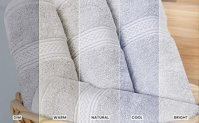 Utopia Towels 8 Piece Premium Towel Set, 2 Bath, 2 Hand, and 4 Wash Cloths, 600 GSM 100% Ring Spun Cotton, Highly Absorbent Towels for Bathroom, Gym, Hotel, and Spa, Silver