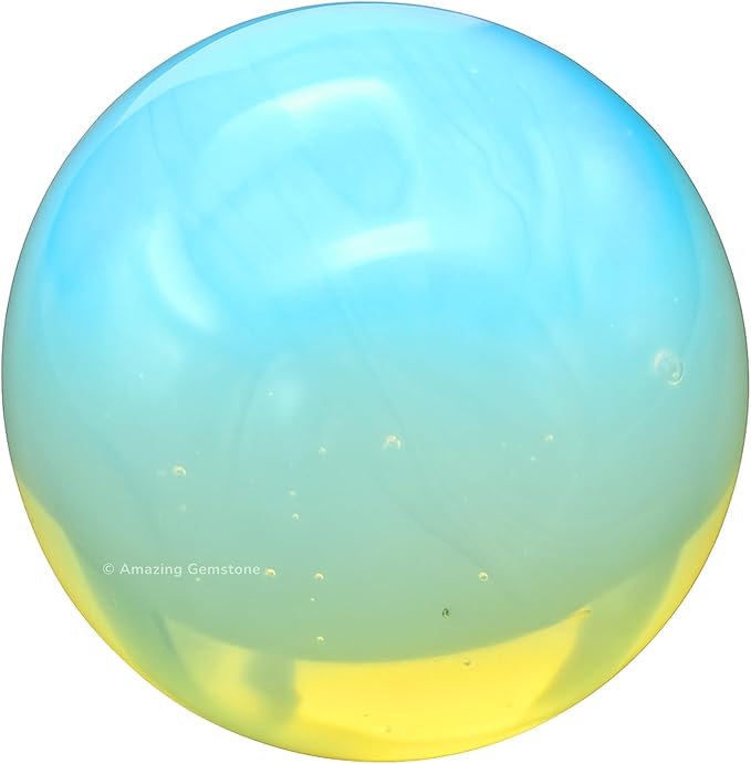 Amazing Gemstone Opalite Crystal Ball with Stand - 2" Inches Crystal Sphere Meditation Balls for Witchcraft and Decorative Balls