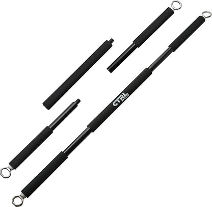 Resistance Band Bar for Fitness - Workout for Exercise, Squat, Biceps, Triceps, Shoulders, Back - Adjustable 3 Parts for Resistance Bands - Durable Portable Steel Pilates Bar