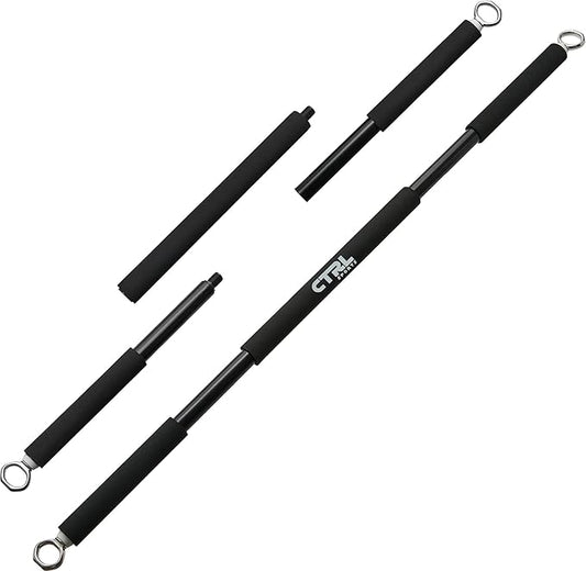 Resistance Band Bar for Fitness - Workout for Exercise, Squat, Biceps, Triceps, Shoulders, Back - Adjustable 3 Parts for Resistance Bands - Durable Portable Steel Pilates Bar