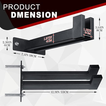 Olympic Barbell Hanger,Garage Gym Bar Wall Rack,Vertical Barbell Mount Rack, Gym Rack Organizer, Home Gym Accessories Hanger, Wall Mount Hooks for Olympic Barbells