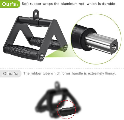 Kipika Heavy Duty Double D Handle, V Bar Cable Attachment, Row Attachment for Cable Machine, Non-Slip and Comfortable, Solid Aluminum Alloy Grip, Cable Machine Accessories for Home Gym…