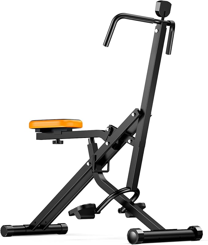 OWLSKY Squat Rowing Machine for Home Gym, Compact Foldable Squat Exercise Machine with LCD Monitor, Low-Impact Workout, Adjustable Seat, 350 LBS, Full-Body Fitness Equipment