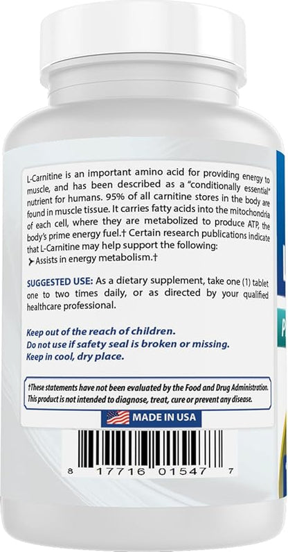 Best Naturals L-Carnitine 1000mg 60 Tablets (60 Count (Pack of 1))
