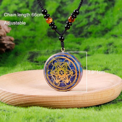 Day Day Up Orgonite Necklace - Sri Yantra Rotatable Pendant For Anti Stress Anxiety & Meditation - Malachite And Tiger Stone For Spiritual Healing & Positive Energy