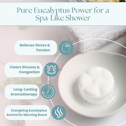 TLG Essence Shower Steamers Aromatherapy 7 Pack – USA Made with Extra Eucalyptus & Menthol – Shower Bomb for Relaxation, Strong-Scented Shower Tablets – Gift for Men & Women