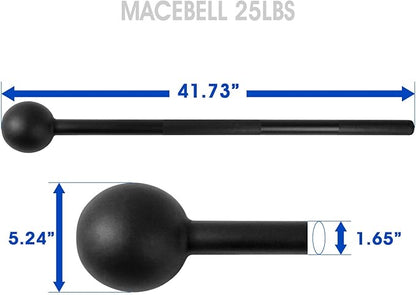 Yes4All Steel Mace Bell for Strength Training - Support Full Body, Muscles, Shoulder, Grips & Forearms Workouts to Rehabilitation, Stretching 5, 7, 10, 15, 20, 25, 30lb For Woman & Man