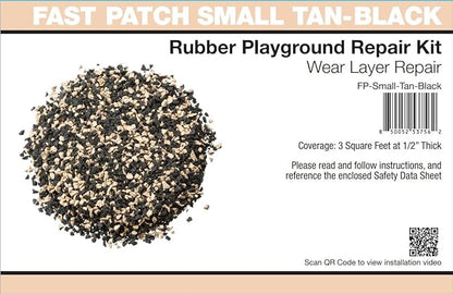 Fast Patch Poured-in-Place Surfacing Repair Kit Fix Rubber Playground (Tan/Black, Small)