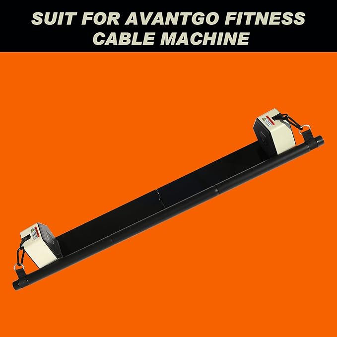 Portable Resistance Band Bar, Carbon Steel Resistance Bar for Resistance Bands, Dual Cable Machine Bar, Straight Bar Cable Attachment, MAX Weight Loading 60kg, Adjustable from 37" to 24.8"