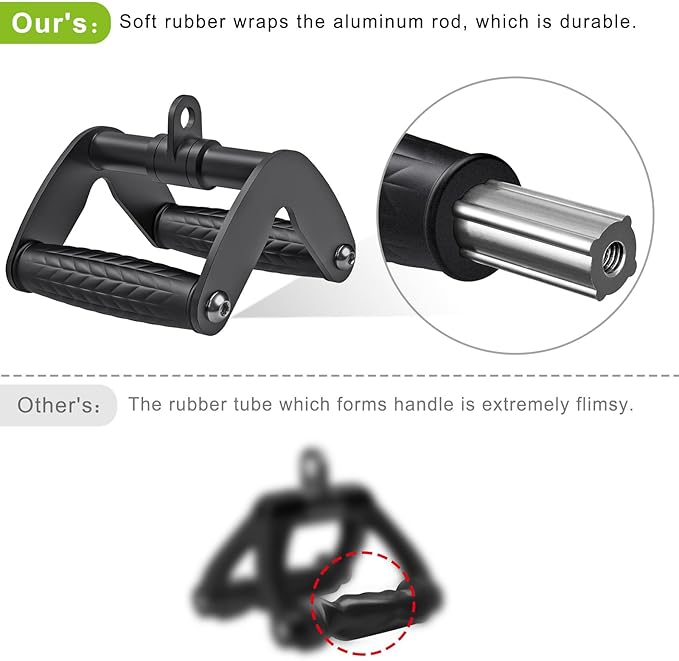 SELEWARE Tricep Rope Cable Machines Attachments for Gym, Heavy Duty Universal Tricep Pull Down Rope with Soft Rubber Ends for Home Gym Workout Biceps Back Shoulders